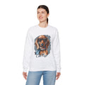 Cool Pup Dachshund Unisex Crewneck Sweatshirt – Stylish Sunglasses & Scarf Design