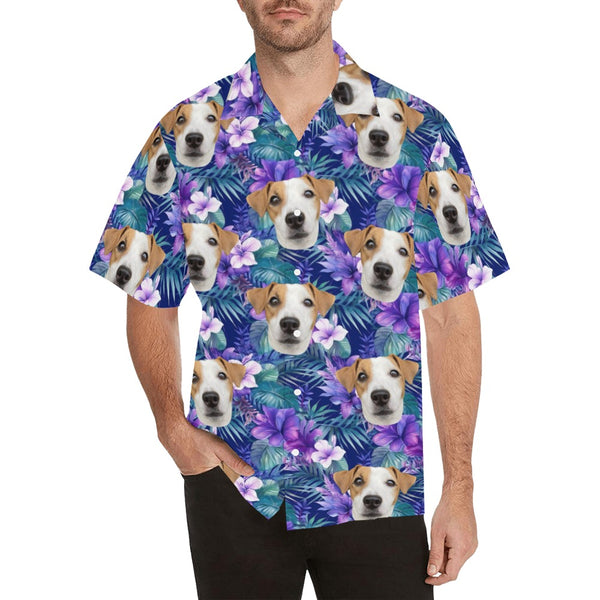 Personalized Unisex Hawaiian Shirt with Pet Faces & Summer Patterns - Custom Dog, Cat, & Pet Print
