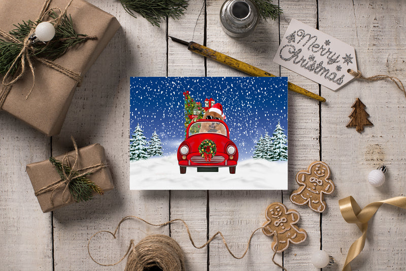 Chow Chow Driving Christmas Cards | Let It Snow Holiday Greeting Cards